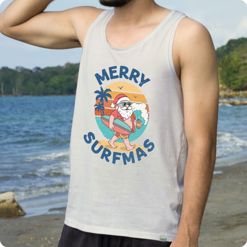 Merry Surfmas Men's Christmas Vest Thumbnail